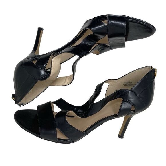 Nine West Womens Leather Back Zip Giggly Girl Heel Sandal Black Size 10M - Picture 5 of 9